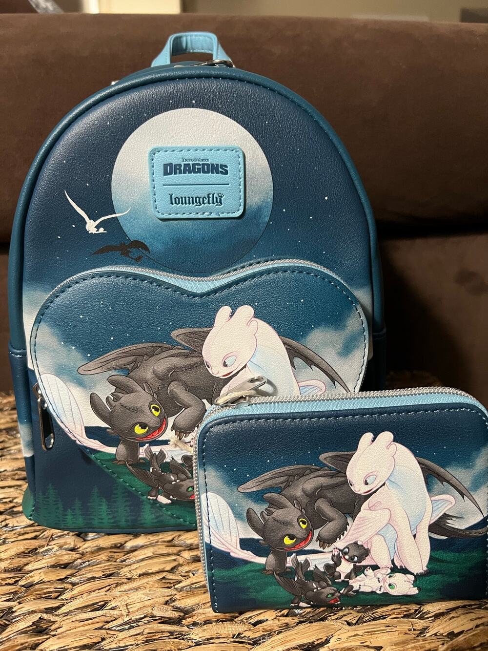 Loungefly How To Train Your Dragon Toothless Light Fury Babies Backpack Wallet